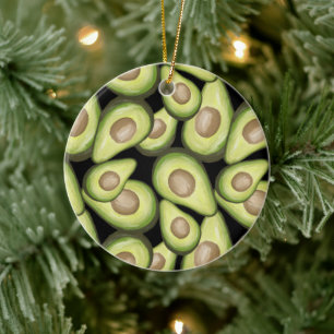 Adorno De Cerámica Patrón de aguacate vegan de corte fresco Gourmet