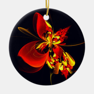 Adorno De Cerámica Patrón de arte abstracto moderno floral amarillo r