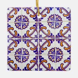 Adorno De Cerámica Patrón de azulejos en primer plano, Portugal