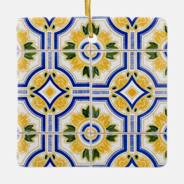 Adorno De Cerámica Patrón de baldosas claras, Portugal (Anverso)