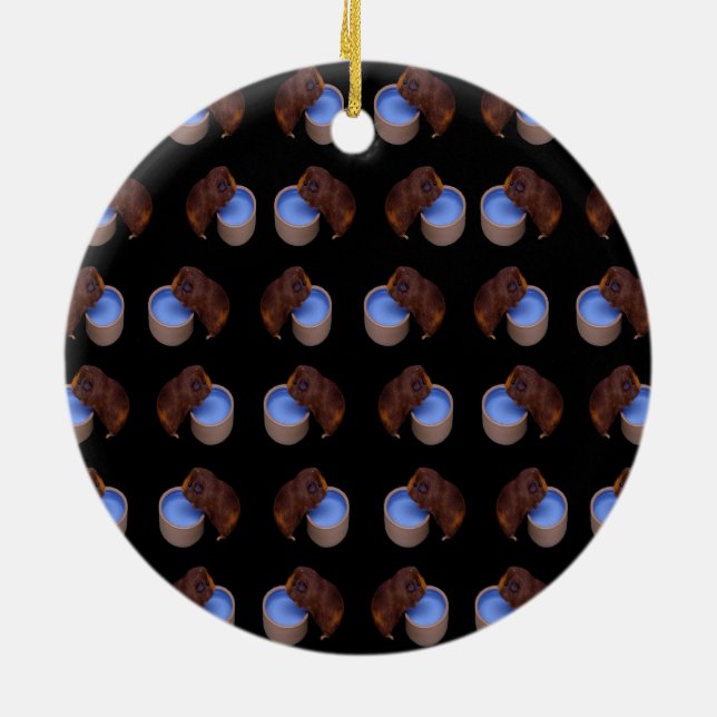 Adorno De Cerámica Patrón de bebida de Guinea Pig Standing, (Atrás)