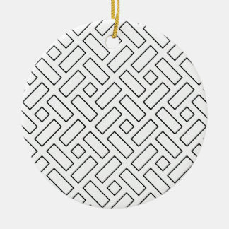 Adorno De Cerámica Patrón de bloques lineales en blanco y negro - bla
