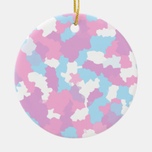 Adorno De Cerámica Patrón de camuflaje abstracto de las hembras rosad
