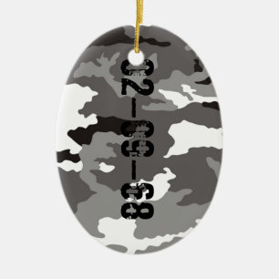 Adorno De Cerámica patrón de camuflaje gris