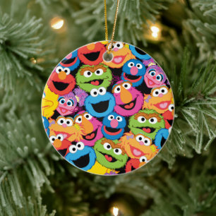 Adorno De Cerámica Patrón de caras de personajes de Sesame Street