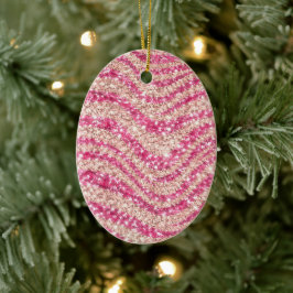 Adorno De Cerámica Patrón de cebra brillo rosa femenino            