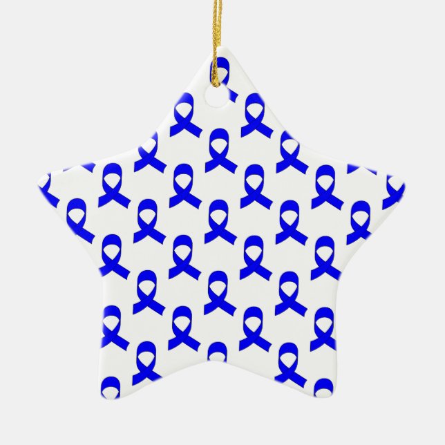 Adorno De Cerámica Patrón de cinta azul (Frente)