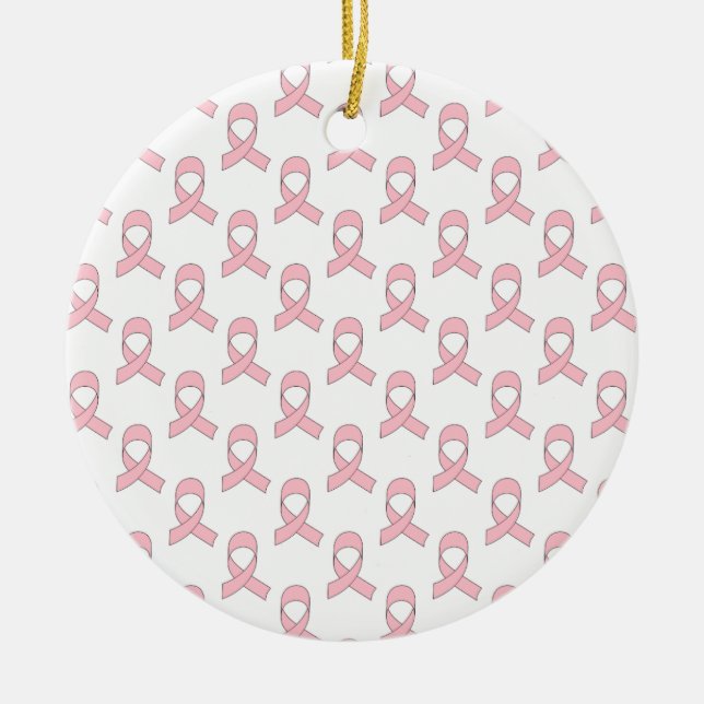 Adorno De Cerámica Patrón de cinta rosada (Frente)