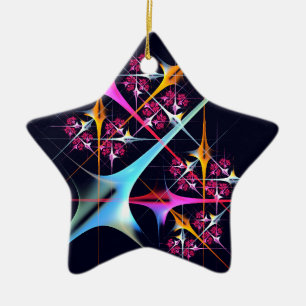 Adorno De Cerámica Patrón de color de arte de color rosa floral moder