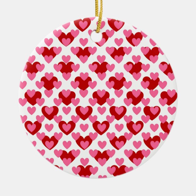 Adorno De Cerámica Patrón de Corazón (Frente)