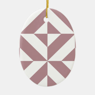 Adorno De Cerámica Patrón de cubo de deco geométrico oscuro de malva