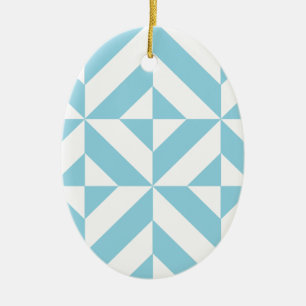 Adorno De Cerámica Patrón de cubo geométrico de decúbito azul oceánic