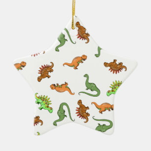 Adorno De Cerámica Patrón de dinosaurio lindo