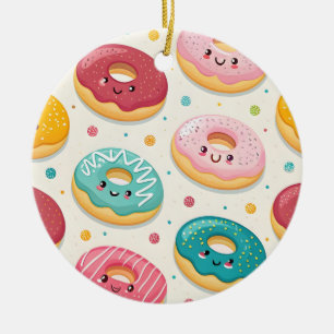 Adorno De Cerámica Patrón de Donas