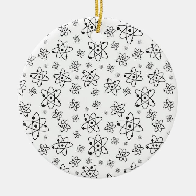 Adorno De Cerámica Patrón de edad atómica retro de átomos (Frente)