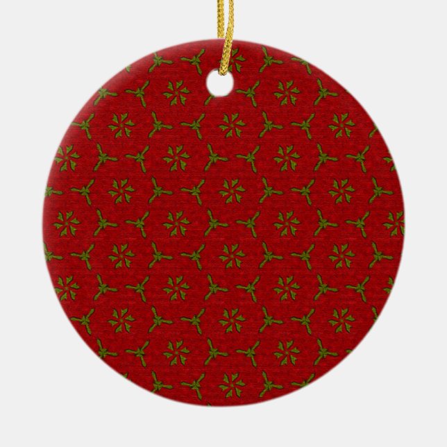Adorno De Cerámica Patrón de encaje de navidades (Frente)