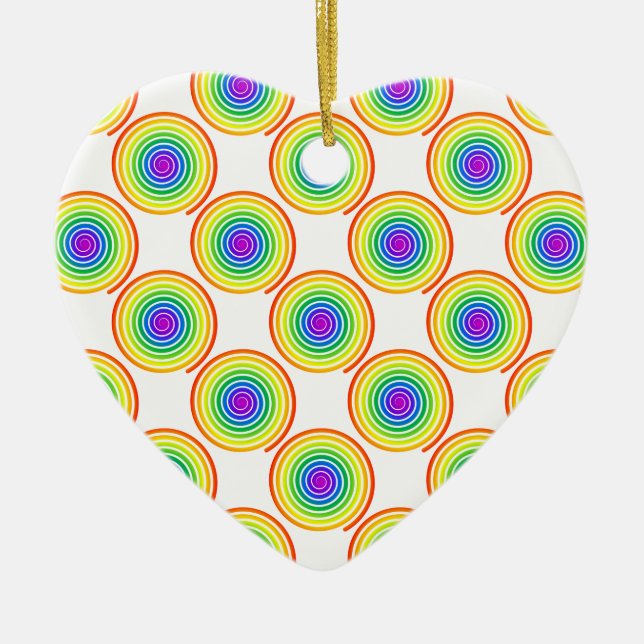 Adorno De Cerámica Patrón de espiral arcoiris (Frente)