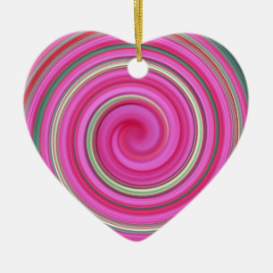 Adorno De Cerámica Patrón de espiral rosa