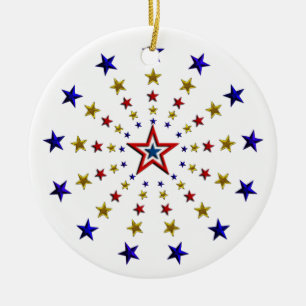 Adorno De Cerámica Patrón de estrellas patrióticas