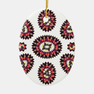 Adorno De Cerámica Patrón de flores de Mandala
