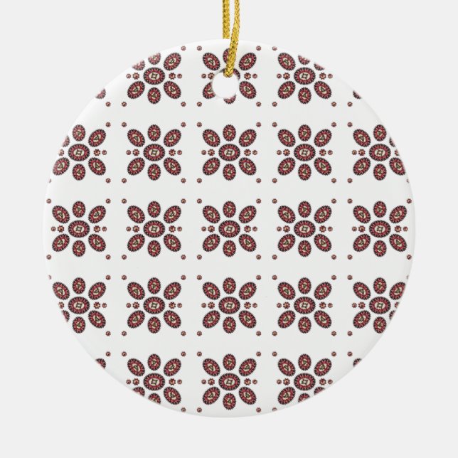 Adorno De Cerámica Patrón de flores de Mandala (Frente)