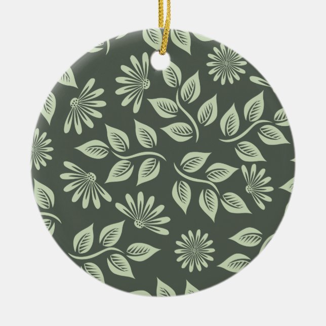 Adorno De Cerámica Patrón de flores de primavera (Frente)