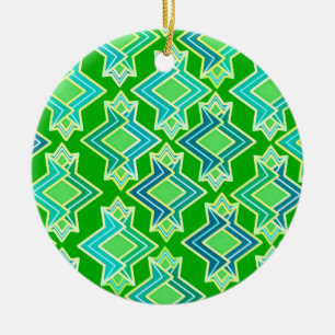 Adorno De Cerámica Patrón de fondo Art Deco, verde jade