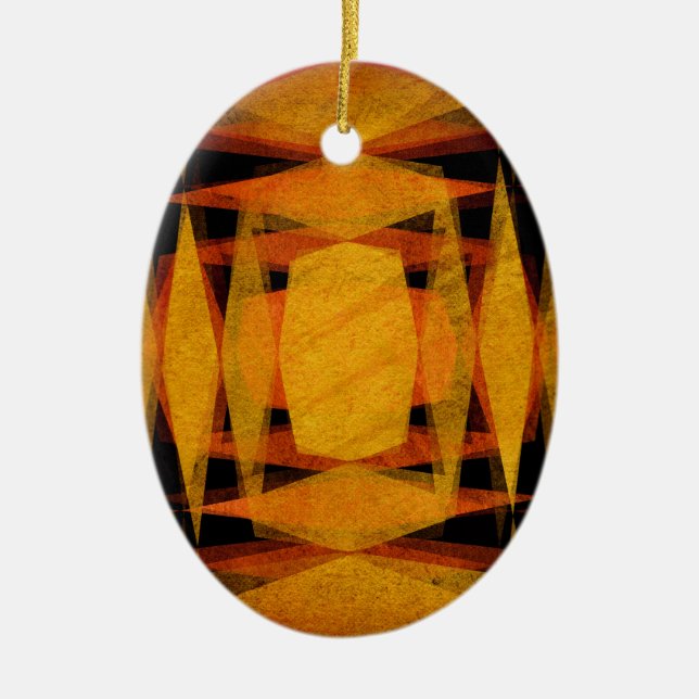 Adorno De Cerámica Patrón de formas de diamante retro (Frente)