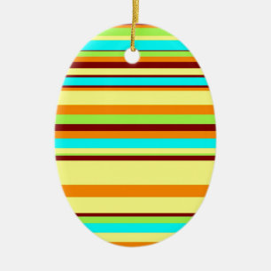 Adorno De Cerámica Patrón de franja de diseño personalizado colorido
