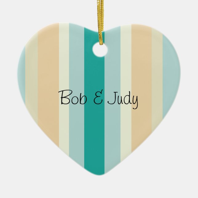 Adorno De Cerámica Patrón de franjas marítimas (Frente)