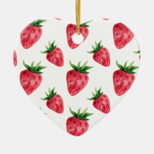 Adorno De Cerámica Patrón de fresas rojas