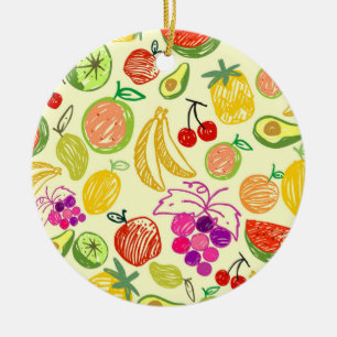 Adorno De Cerámica Patrón de frutas