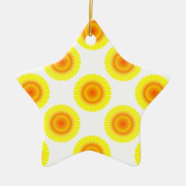 Adorno De Cerámica Patrón de girasol personalizado (Frente)