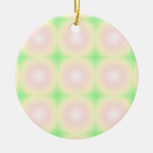 Adorno De Cerámica Patrón de gradiente óptico 3D blanco Rosa verde pá
