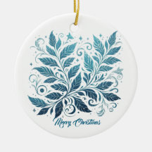 Patrón de hoja azul Ombre filigrí