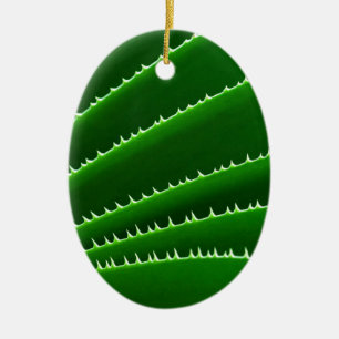 Adorno De Cerámica Patrón de hoja verde Spiky
