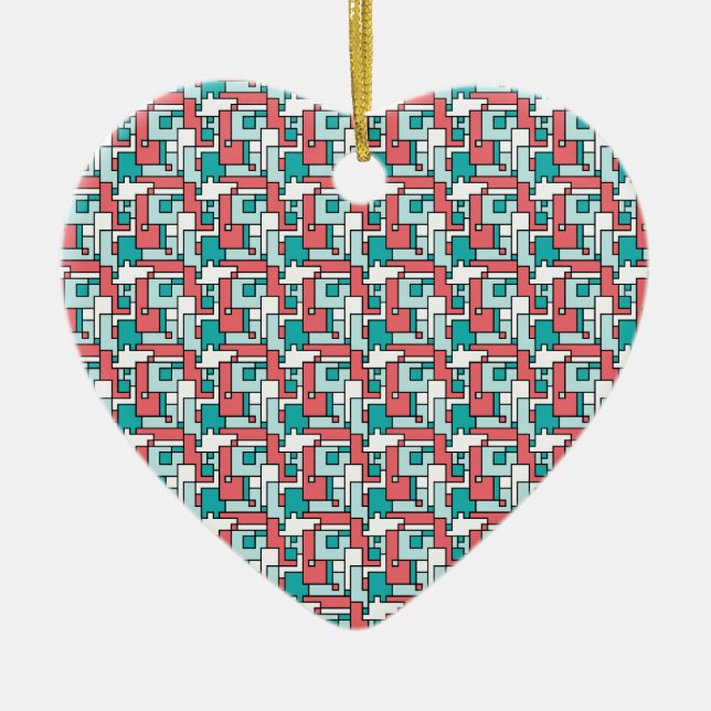 Adorno De Cerámica Patrón de ladrillo retro (Frente)