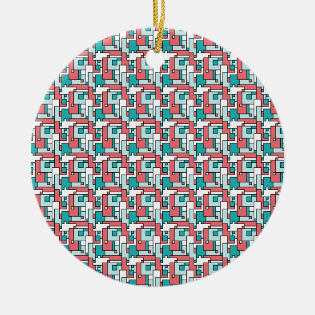 Adorno De Cerámica Patrón de ladrillo retro (Frente)