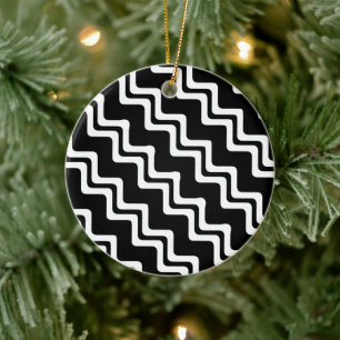 Adorno De Cerámica Patrón de línea de doble color Zig Zag diagonal