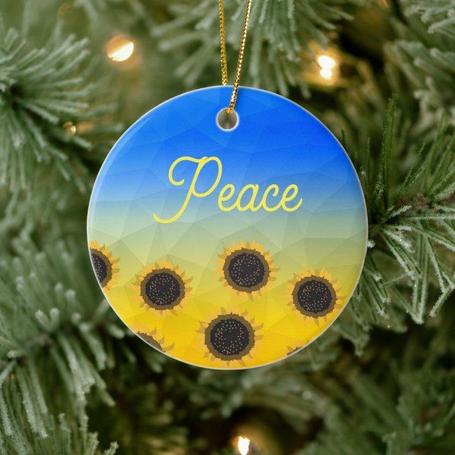 Adorno De Cerámica Patrón de malla geométrica de Ucrania Paz giratori (Árbol)