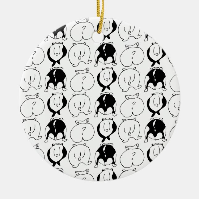 Adorno De Cerámica Patrón de manchas de hámster (Frente)