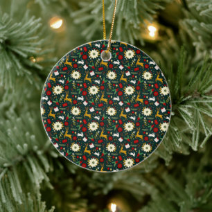 Adorno De Cerámica patrón de Navidad