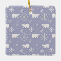 Patrón de navidades con osos polares y copos de ni