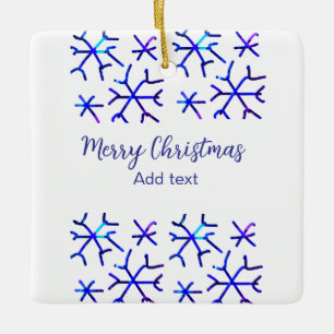 Adorno De Cerámica Patrón de Navidades de copos de nieve brillantes m