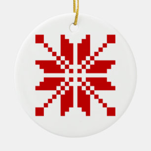 Adorno De Cerámica Patrón de Navidades de copos de nieve de Navidad