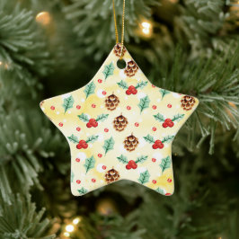 Adorno De Cerámica Patrón de Navidades de hormigón y hueso