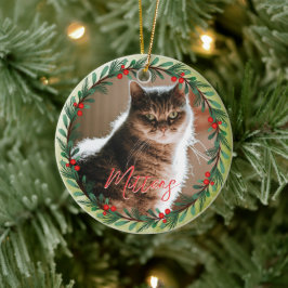 Adorno De Cerámica Patrón de Navidades fotográficos Mascotas personal