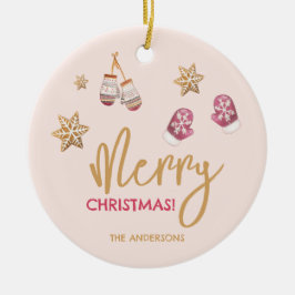 Adorno De Cerámica Patrón de Navidades modernos Pastel