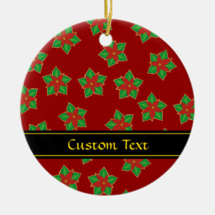 Adorno De Cerámica Patrón de navidades Poinsettia