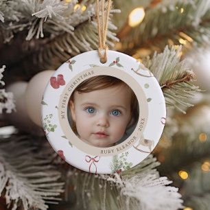 Adorno De Cerámica Patrón de navidades primera foto de Navidad